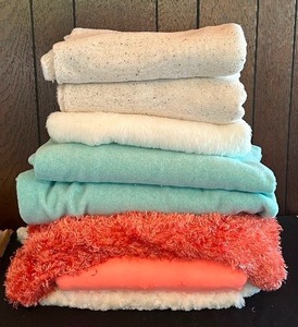 lot 451 image: Cozy Faux Fur and Fleece Yardage in Solid Colored Fabric