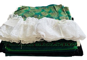 lot 403 image: Fabric Remnants including Three Yards of White Lace
