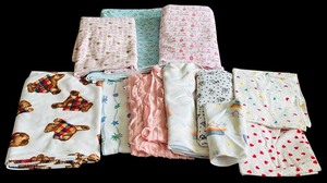 lot 318 image: Variety of Fabric in Bears, Hearts, Rainbows and More