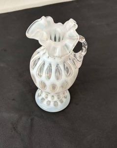 lot 126 image: Fenton Coin Dot Milk Glass Pitcher
