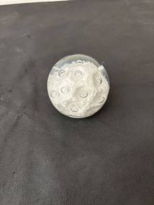 lot 129 image: Unique Clear and White Glass Art Glass Controlled Bubble Paperweight Sphere