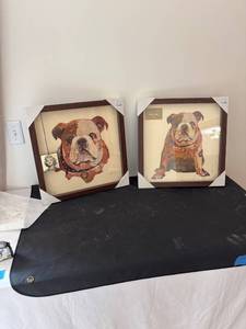lot 168 image: Pair of Alex Zeng Framed Bulldog Collage Prints