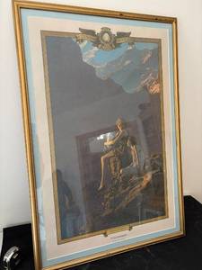 lot 16 image: Framed Edison Mazda Advertising Print by Maxfield Parrish Contentment