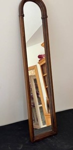 lot 187 image: Wood-Framed Floor Mirror with Arch Top