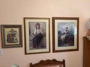 lot 442 image: Collection of 3 Framed Vintage Art Prints