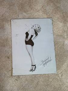 lot 546 image: Vintage Bernard of Hollywood Metal Sign Pin-up Girl