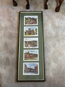 lot 549 image: Framed Set of 5 Historic Building Prints