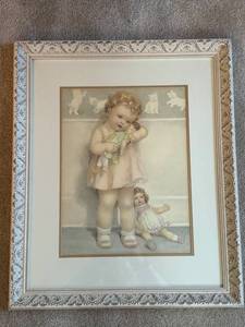 lot 558 image: Framed Bessie Pease Gutmann Print A Little Comfort Print