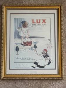 lot 565 image: Framed Vintage Lux Soap Advertisement Poster