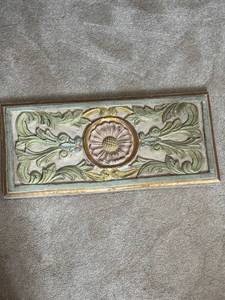 lot 636 image: Decorative Ornamental Wood Wall Art Panel