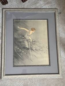 lot 642 image: Framed Art Print of Dancing Woman by Louis Icart