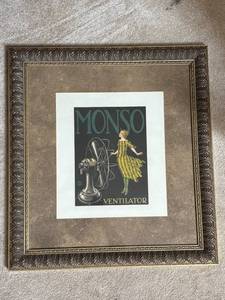 lot 649 image: Framed Vintage Monso Ventilator Advertising Poster
