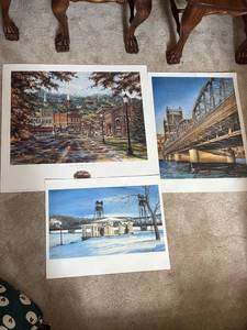 lot 654 image: Set of 3 Scenic Stillwater Art Prints by Exclusive Artists