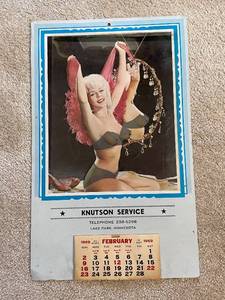 lot 656 image: Vintage 1969 Knutson Service Pin-Up Calendar