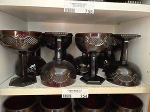 lot 754 image: Set of 12 Avon Cape Cod Ruby Glass Goblets