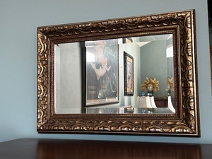 lot 78 image: Ornate Gold Framed Wall Mirror with Textured Detailing