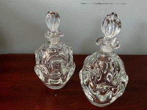 lot 84 image: Pair of Elegant Crystal Perfume Bottles with Stoppers