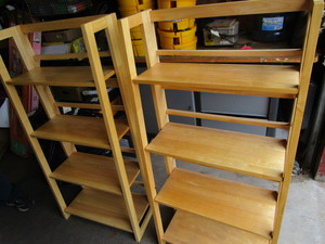 lot 63 image: Pair Folding Shelves