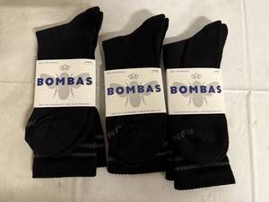 lot 63 image: 3 Pair of Black Bombas Socks - Large