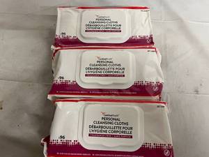 lot 80 image: 3 x 96ct Cardinal Health Personal Cleansing Wipes