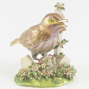 lot 59C image: Joan Rivers Classics Collection Flights of Fantasy Enameled Bird Keepsake Trinket Box.