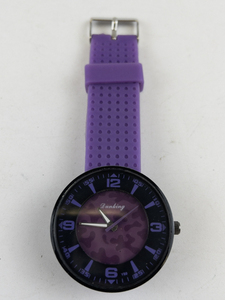 lot 60B image: Ladys Dunking  Purple & Black Base Metal Quartz Analog watch. New Battery Installed