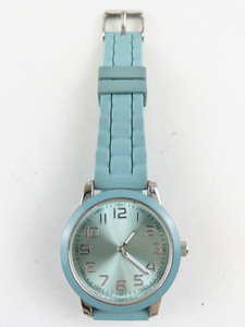 lot 60E image: Turquoise & Silver Tone Base Metal Quartz Analog watch. New Battery Installed