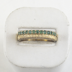 lot 61 image: Michelle Albala Emerald Vermeil (Sterling Silver) Band. Size 10.75 - 11.