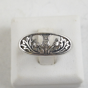 lot 63 image: Scottish Thistle Design Sterling Silver Ring. Size 9.75 - 10.