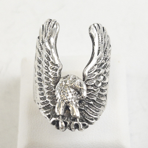 lot 74 image: Flying Eagle Sterling Silver Statement Ring . Size 8.25 - 8.5.