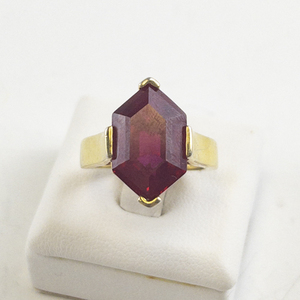 lot 95 image: Dk Dutch Marquise Cut Lab Grown Ruby Vermeil (Sterling Silver) Ring. Size 6 - 6.25.