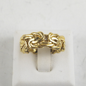lot 117 image: Byzantine Style Gold Tone Base Metal Band. Size 6.75 - 7.