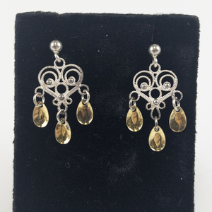 lot 136 image: Vintage Norwegian Solji Sterling Silver Dangle Earrings .