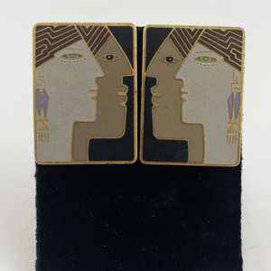 lot 149 image: Laurel Burch  Soulmates Gold Plated Base Metal Stud Earrings .