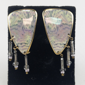lot 164 image: Colorful Gold Tone Base Metal Earrings .