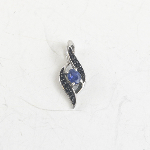 lot 236 image: STS Jewels Black Spinel & Lab Grown Blue Sapphire Sterling Silver pendant (no chain).