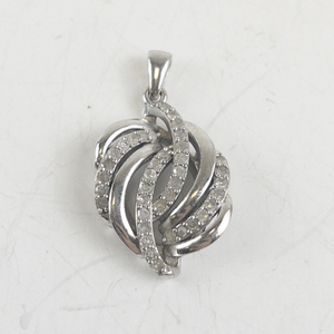lot 241 image: Jain Guarav Diamond Accented Sterling Silver pendant (no chain).