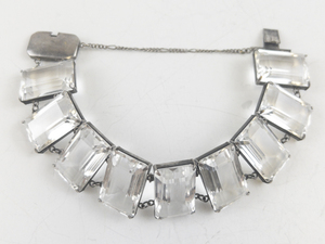lot 249 image: CZ Sterling Silver Link Bracelet.
