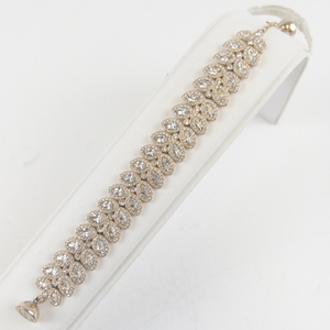 lot 250 image: Swarovski Baron Leaf Rose Gold Plated Bracelet.