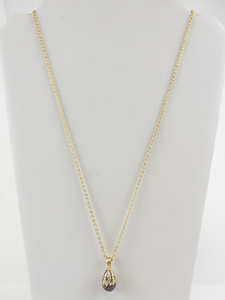 lot 276 image: Egg Base Metal Pendant Necklace .