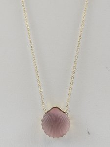 lot 279 image: Trifari  Pink Shell Gold Filled Pendant Necklace .