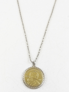 lot 301 image: 2015 American Indian Relief Council Coin Two-Tone base Metal Pendant Necklace .