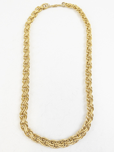 lot 303 image: Napier Polished & Textured Woven Link Gold Plated chain Necklace.