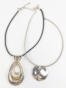 lot 308 image: Set Of Two Base Metal Necklaces.