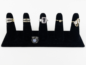lot 111 image: Group of 7 Gold & Silver Tone Base Metal Rings. Size 5.5-6.