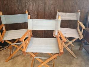 lot 18 image: Three Director Folding Canvas Chairs