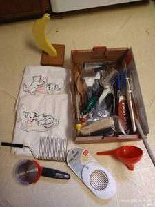 lot 101 image: Utensils & Embroidered Towels