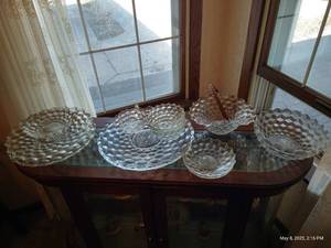 lot 183 image: Fostoria America Platters, Bowls & Brides Basket
