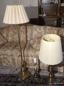 lot 209 image: (3) Brass Lamps