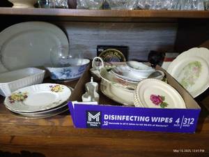 lot 228 image: Shelf of Misc. China Plates & Platters